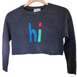 Wildfox Kids Morning Crop Sweater HI Sz M 7/8